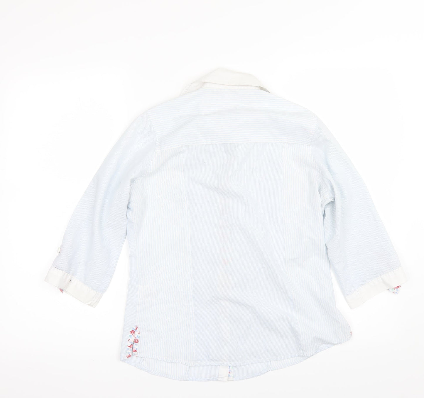 Lee Cooper Womens Blue Striped  Basic Button-Up Size 8