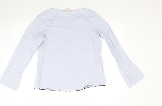 H&M Womens Blue Striped  Basic Blouse Size 6