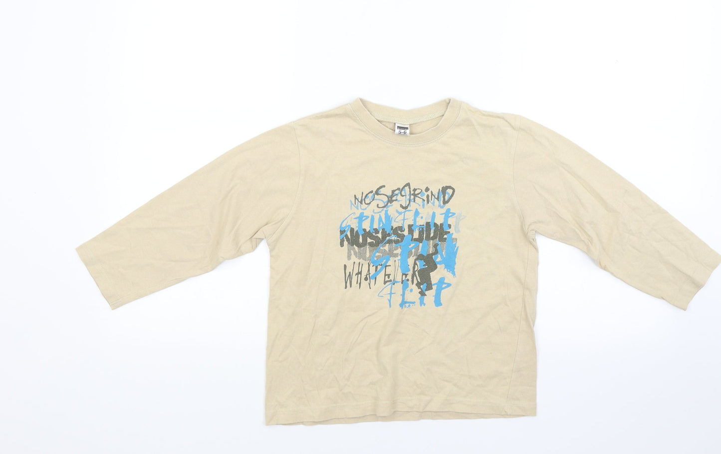 George Boys Beige   Basic T-Shirt Size 5-6 Years