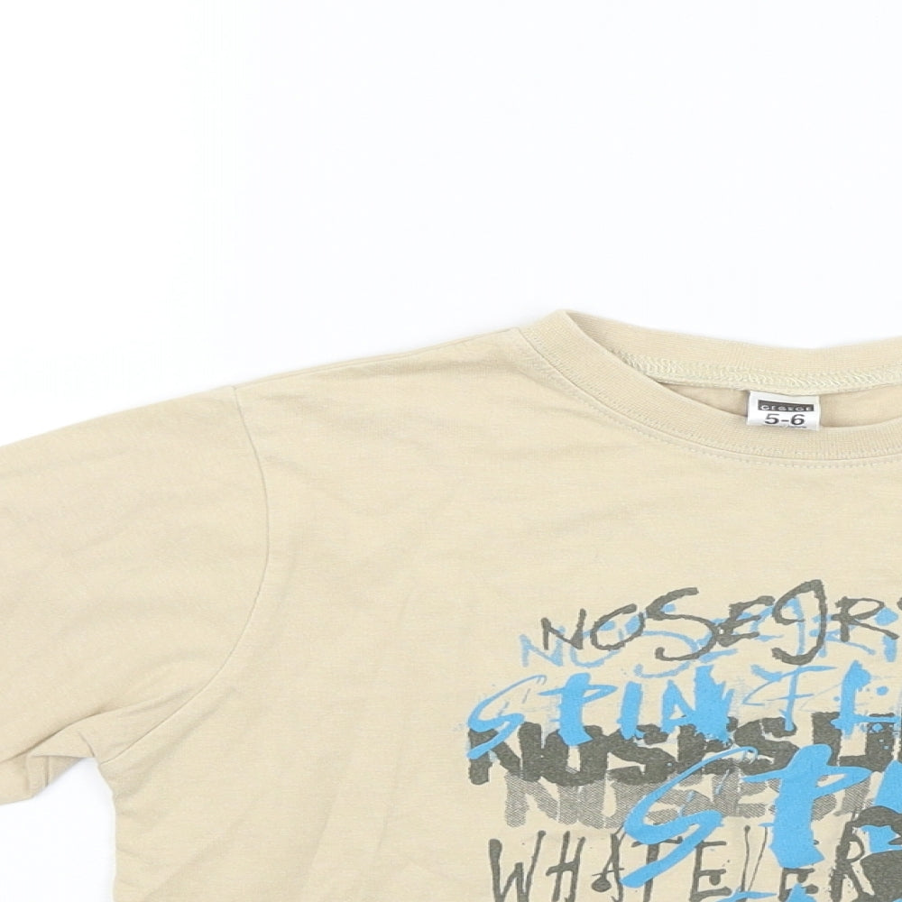 George Boys Beige   Basic T-Shirt Size 5-6 Years
