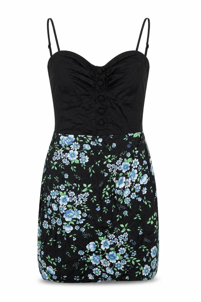 you Womens Black Floral  Fit & Flare  Size S