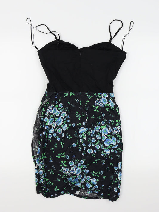 you Womens Black Floral  Fit & Flare  Size S