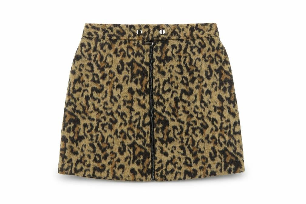 Next Womens Brown Animal Print  A-Line Skirt Size 8
