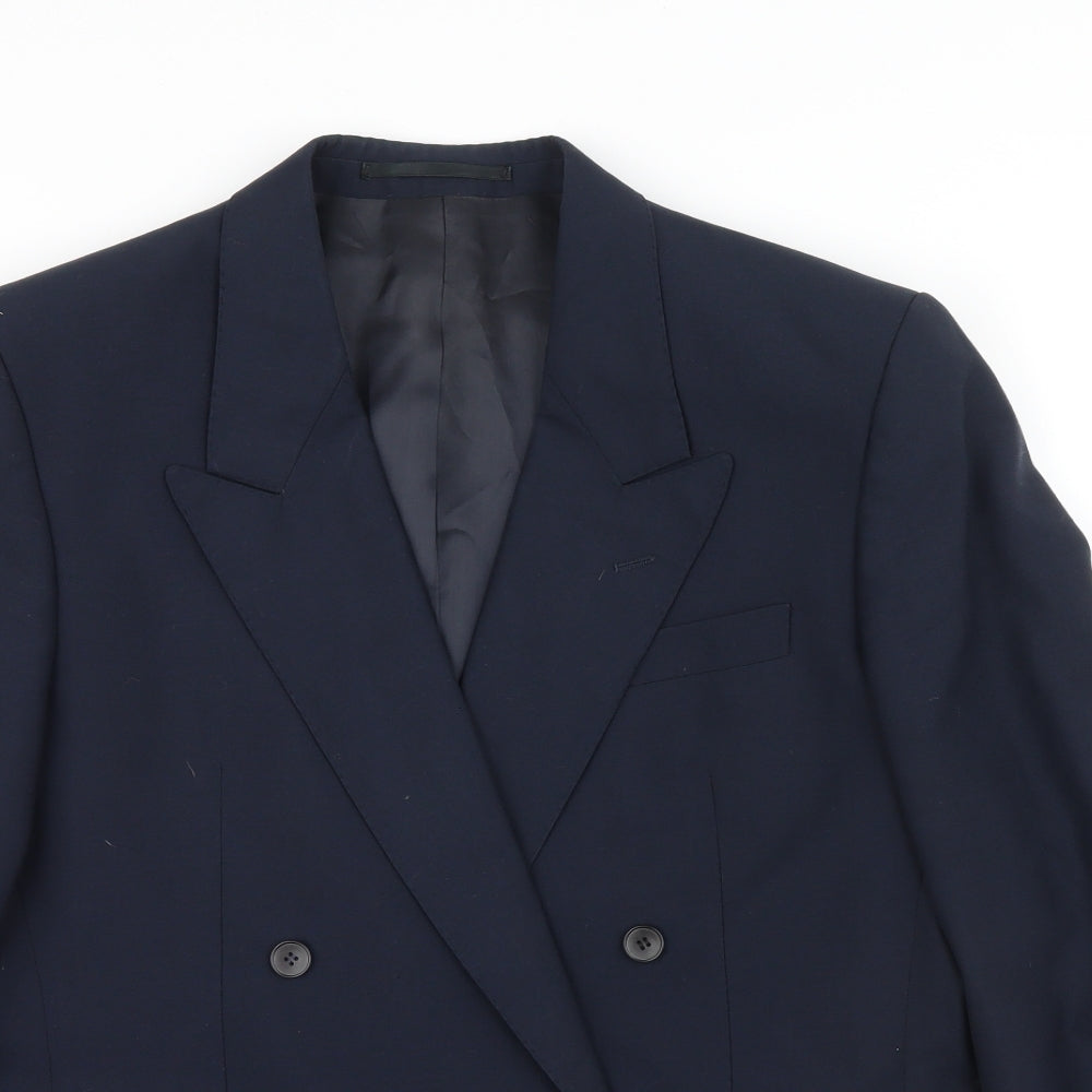 WAYNE HENNINGS Mens Blue   Jacket Suit Jacket Size 40