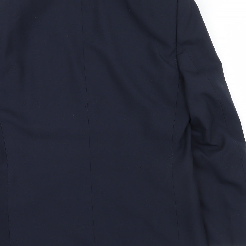 WAYNE HENNINGS Mens Blue   Jacket Suit Jacket Size 40