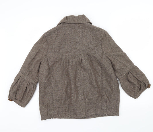 River Island Womens Brown   Jacket  Size 12  - Puff sleeve