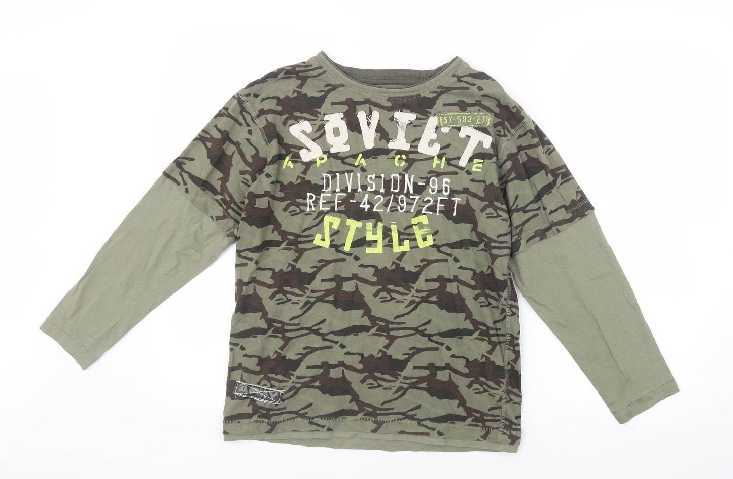 Eagles Boys Green Camouflage  Basic T-Shirt Size 10-11 Years