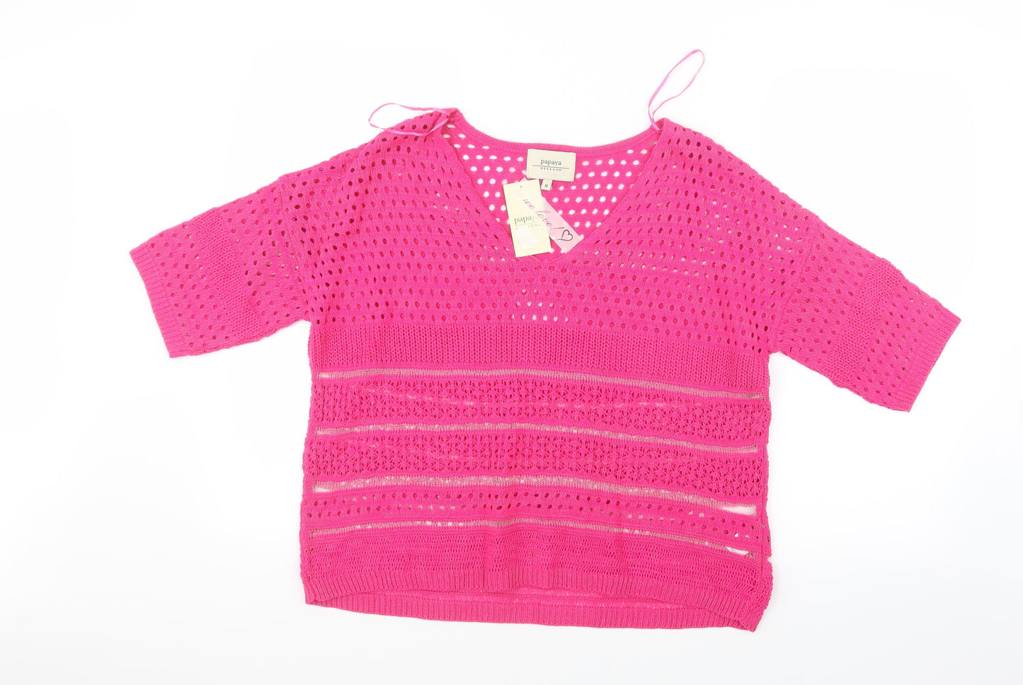 Papaya Womens Pink  Knit Pullover Jumper Size M