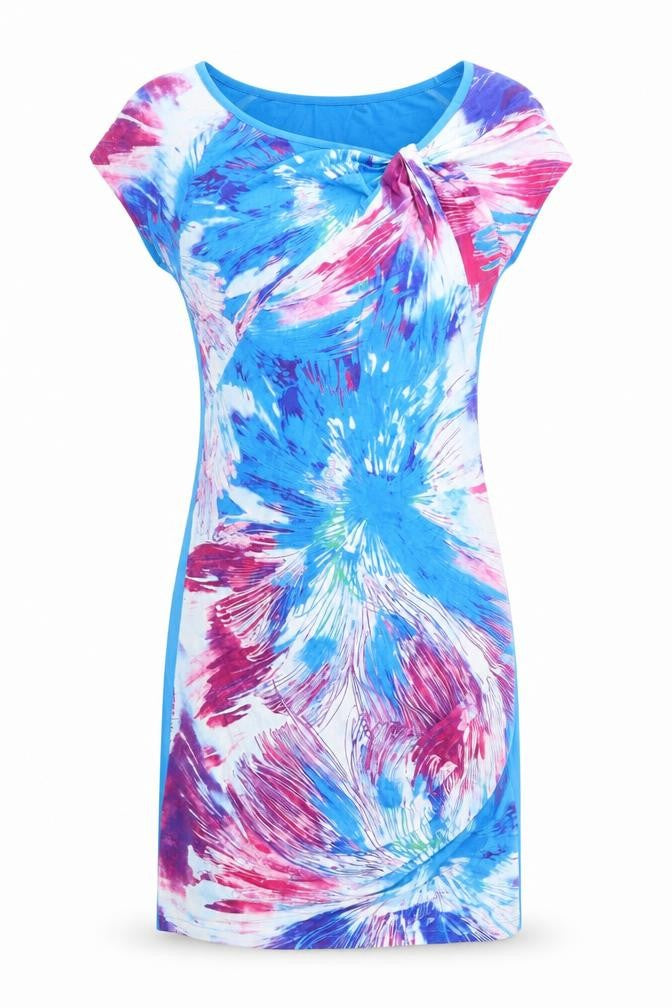 Chianti Womens Blue Geometric  T-Shirt Dress  Size 12