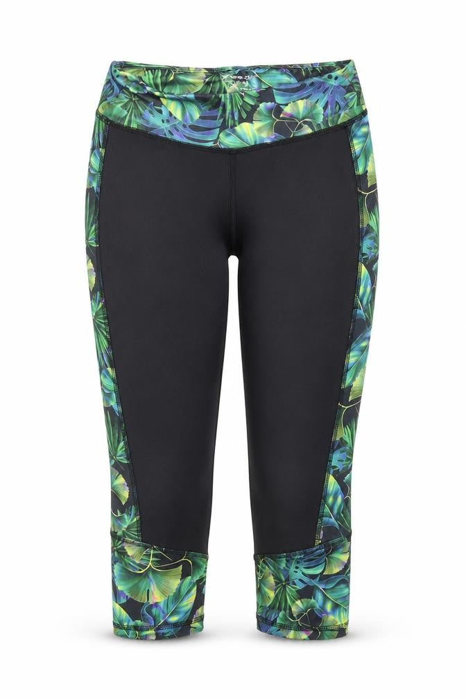 WorkOut Womens Black Floral  Compression Shorts Size 8