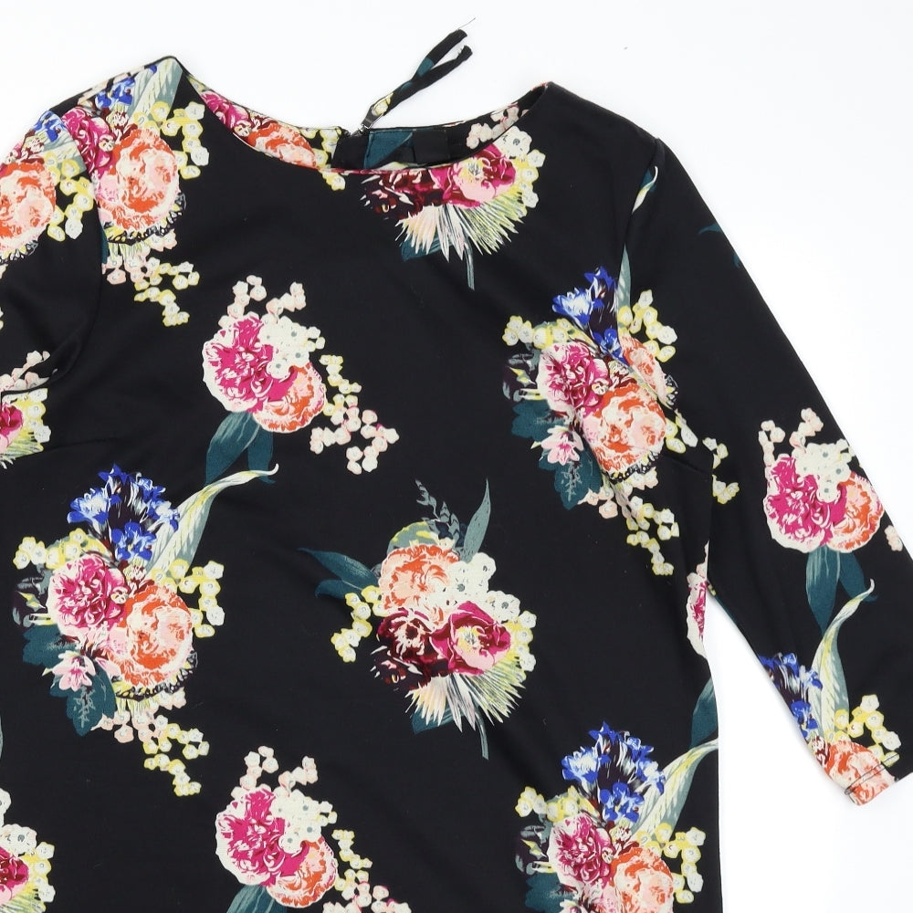 H&M Womens Black Floral  A-Line  Size M