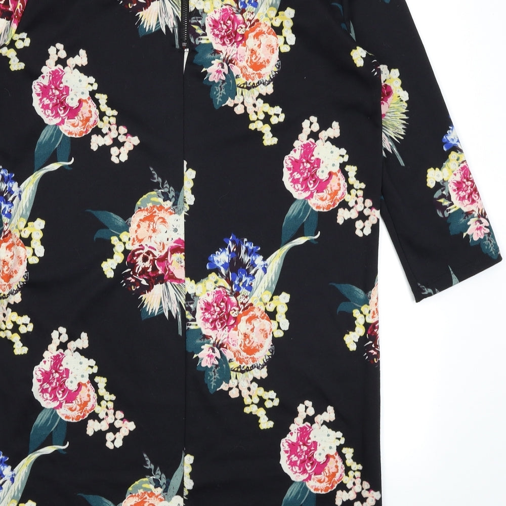 H&M Womens Black Floral  A-Line  Size M