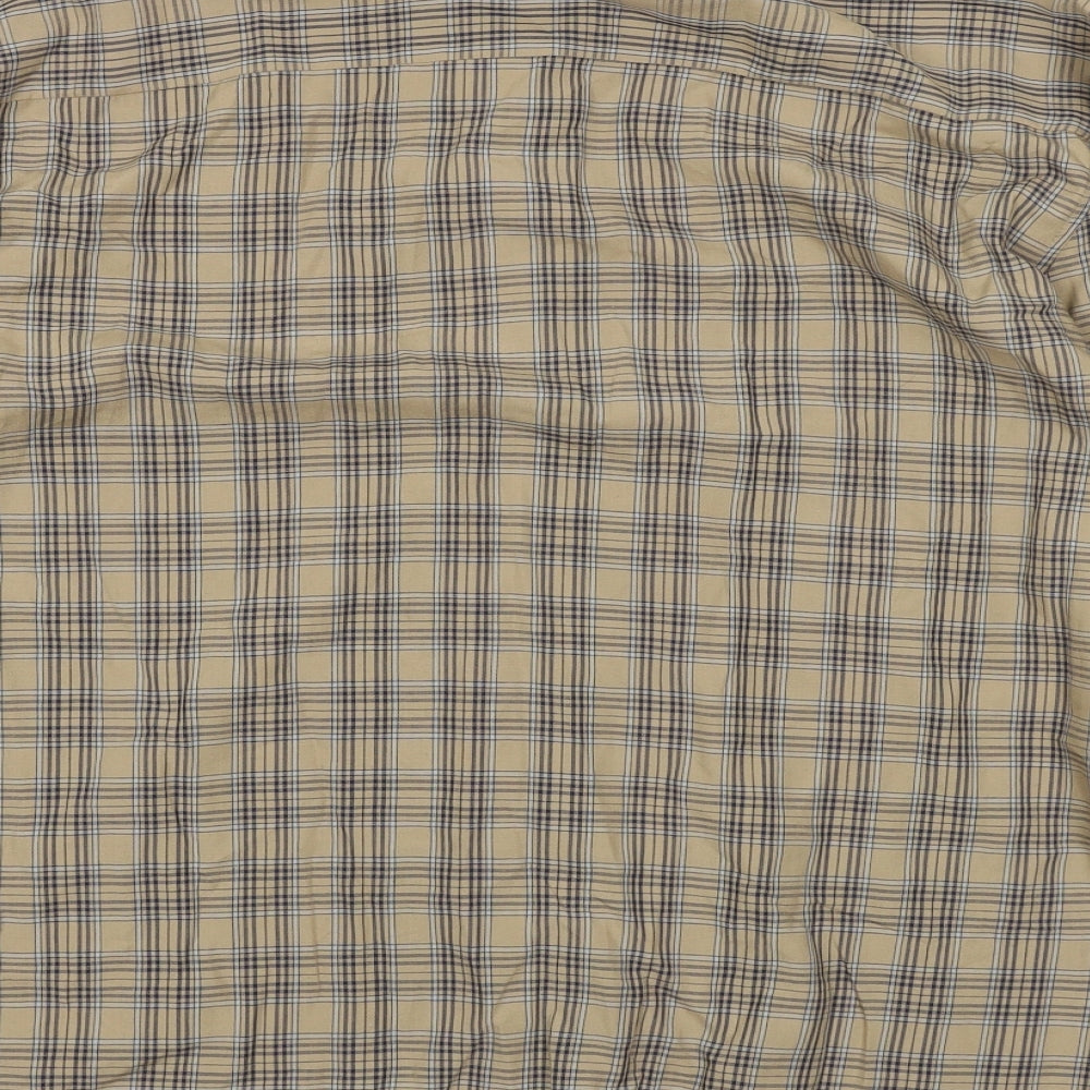 Mennace Mens Brown Plaid   Button-Up Size S