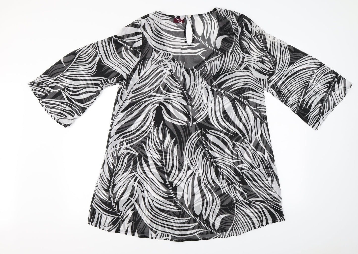 Together  Womens Black Floral  Basic Blouse Size 12