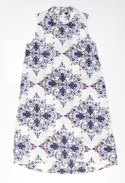 BEYOU  Womens White Floral   Blouse Size 10