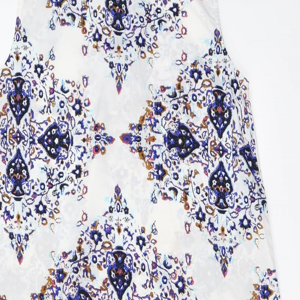 BEYOU  Womens White Floral   Blouse Size 10
