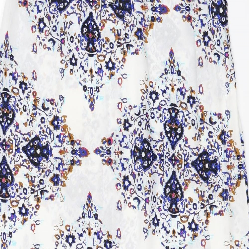 BEYOU  Womens White Floral   Blouse Size 10