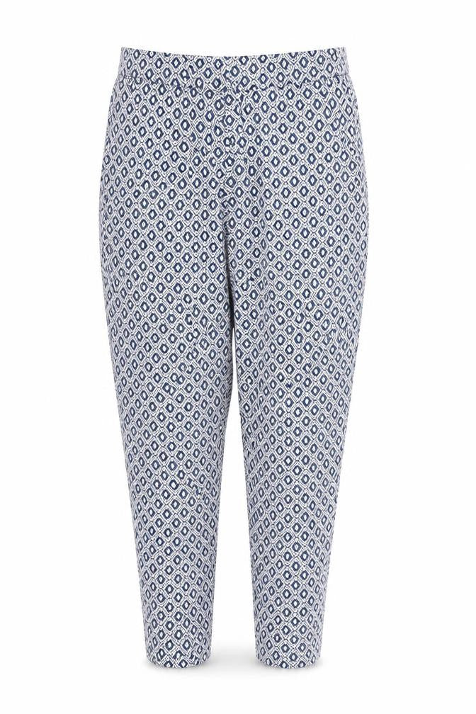H&M Womens White Geometric  Trousers  Size 14 L27 in