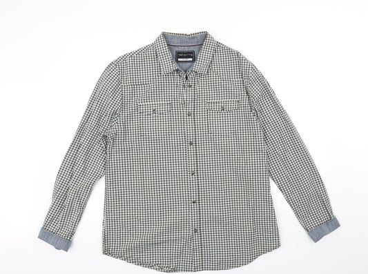 Red Herring Womens White Check  Basic Button-Up Size L