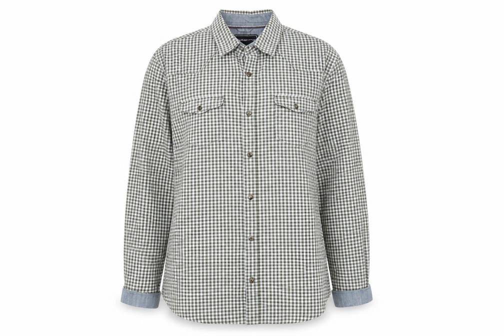Red Herring Womens White Check  Basic Button-Up Size L