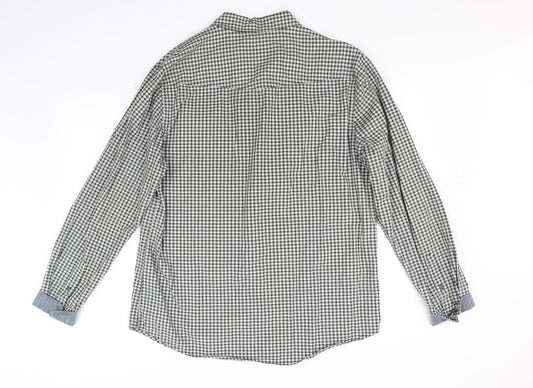 Red Herring Womens White Check  Basic Button-Up Size L