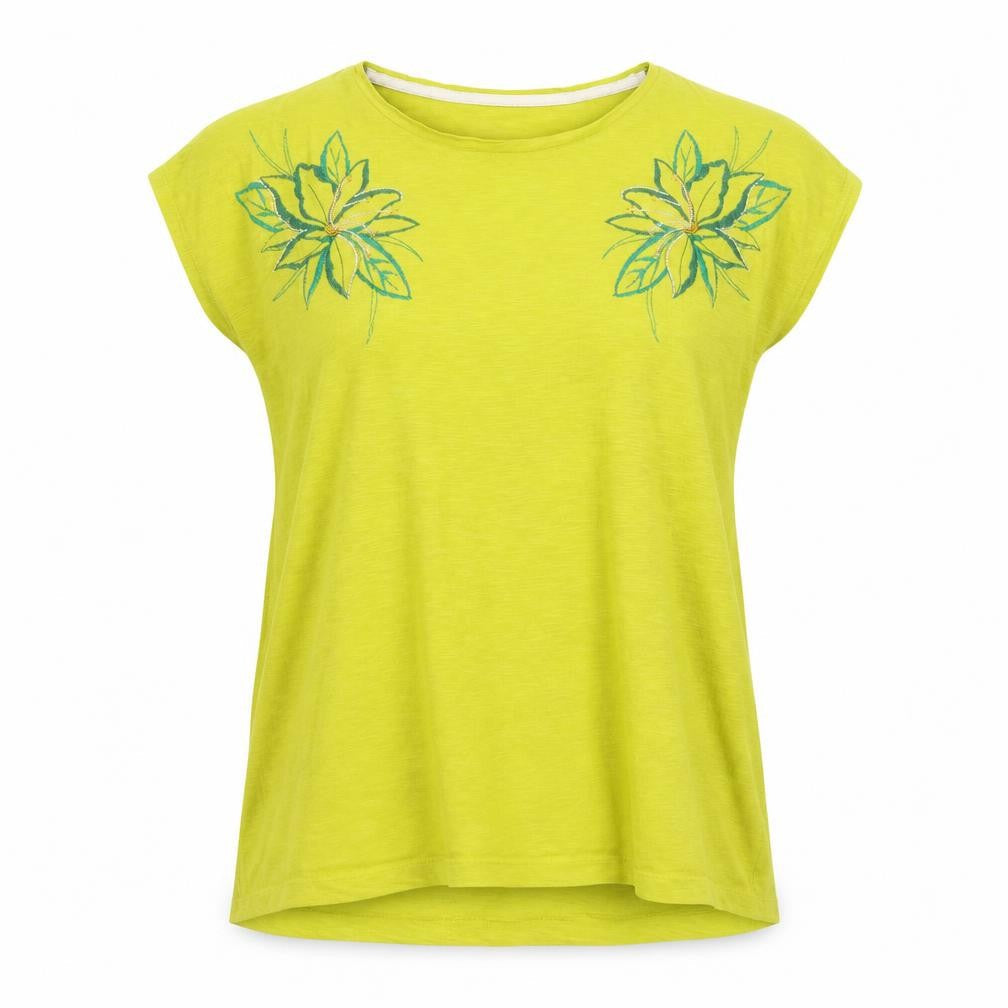love tees Womens Yellow   Basic T-Shirt Size 16  - flowers