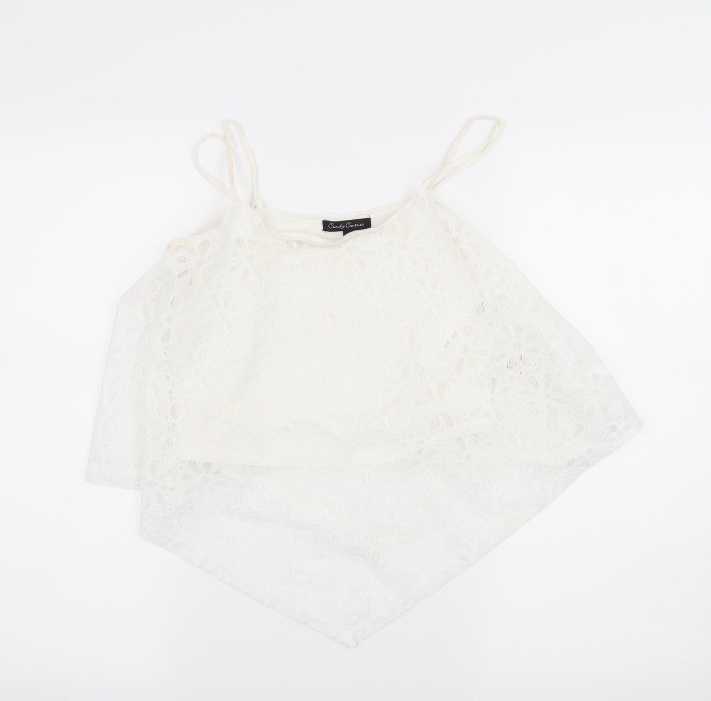 Candy Couture Girls White  Lace Camisole Tank Size 14 Years