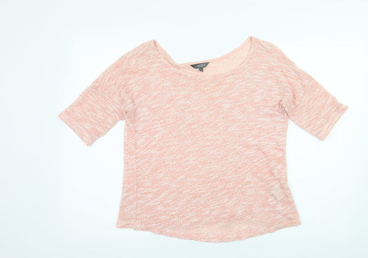 Limited Collection Womens Pink  Knit Basic T-Shirt Size 10