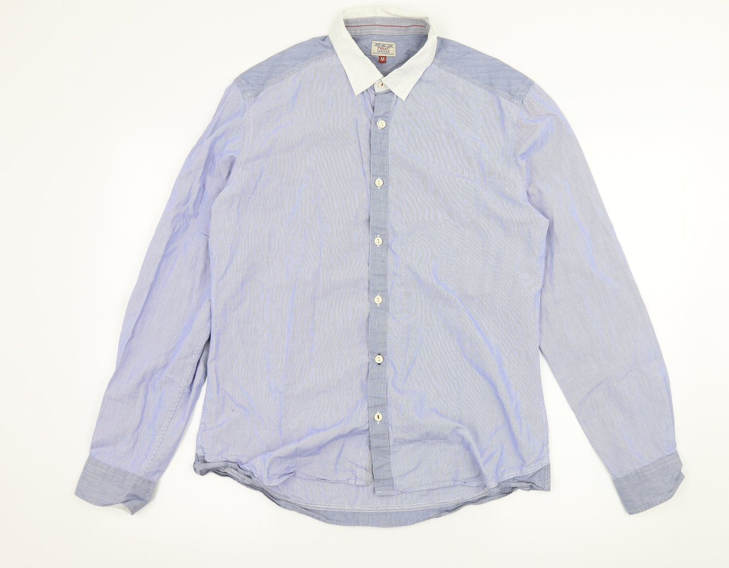 NEXT Mens Blue Striped   Button-Up Size M