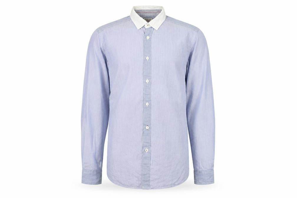 Next Mens Blue Striped   Button-Up Size M