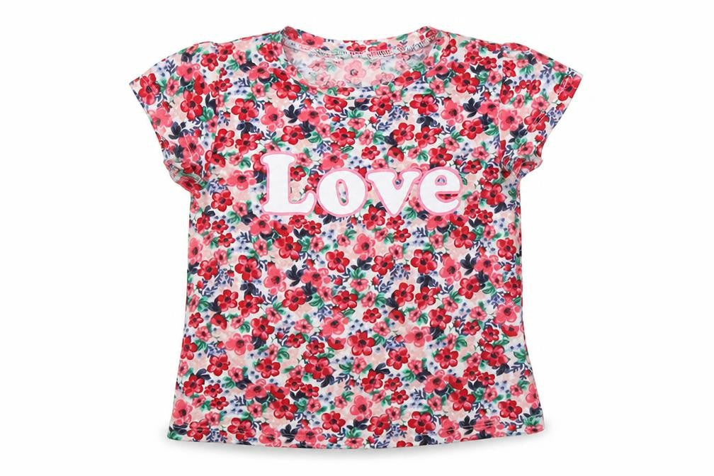H&M Girls Multicoloured Floral  Basic T-Shirt Size S