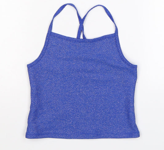 Marks and Spencer Girls Blue   Basic Tank Size 7-8 Years