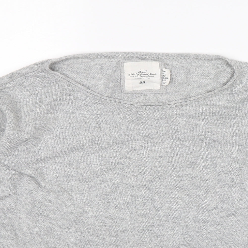 H&M Womens Grey  Knit Pullover Jumper Size S