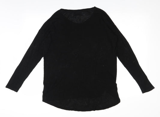 Papaya Womens Black  Knit Pullover Jumper Size S