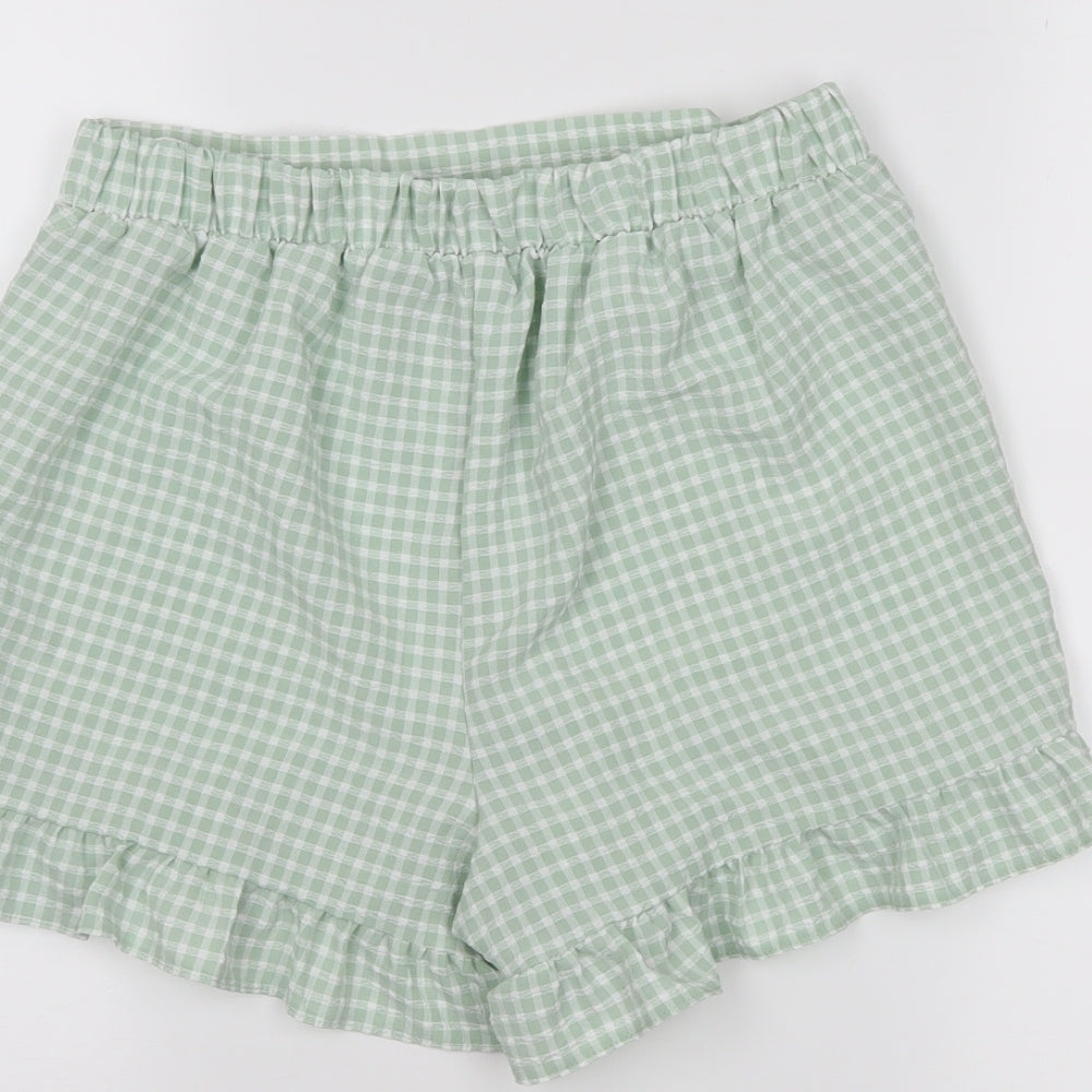 Primark Womens Green Chevron  Hot Pants Shorts Size 8