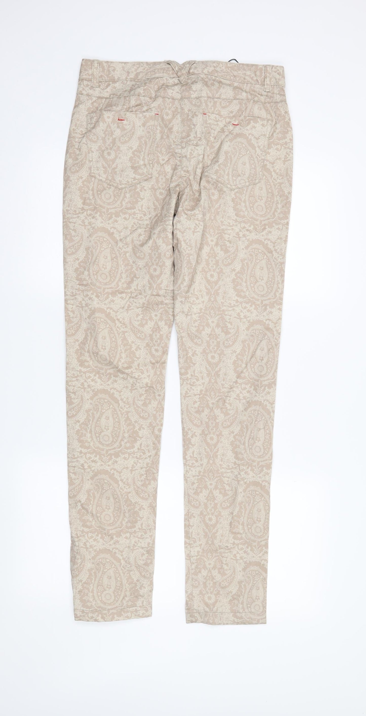 Papaya Womens Beige Paisley Denim Skinny Jeans Size 8 L31 in