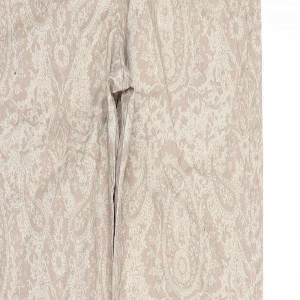Papaya Womens Beige Paisley Denim Skinny Jeans Size 8 L31 in