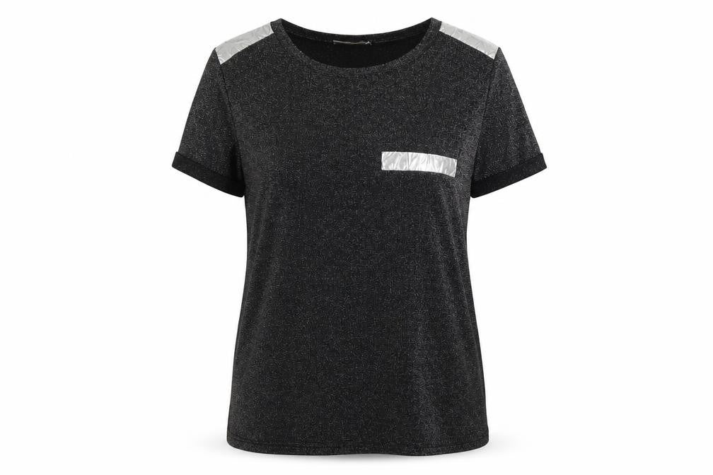 pink studio Womens Black   Basic T-Shirt Size L