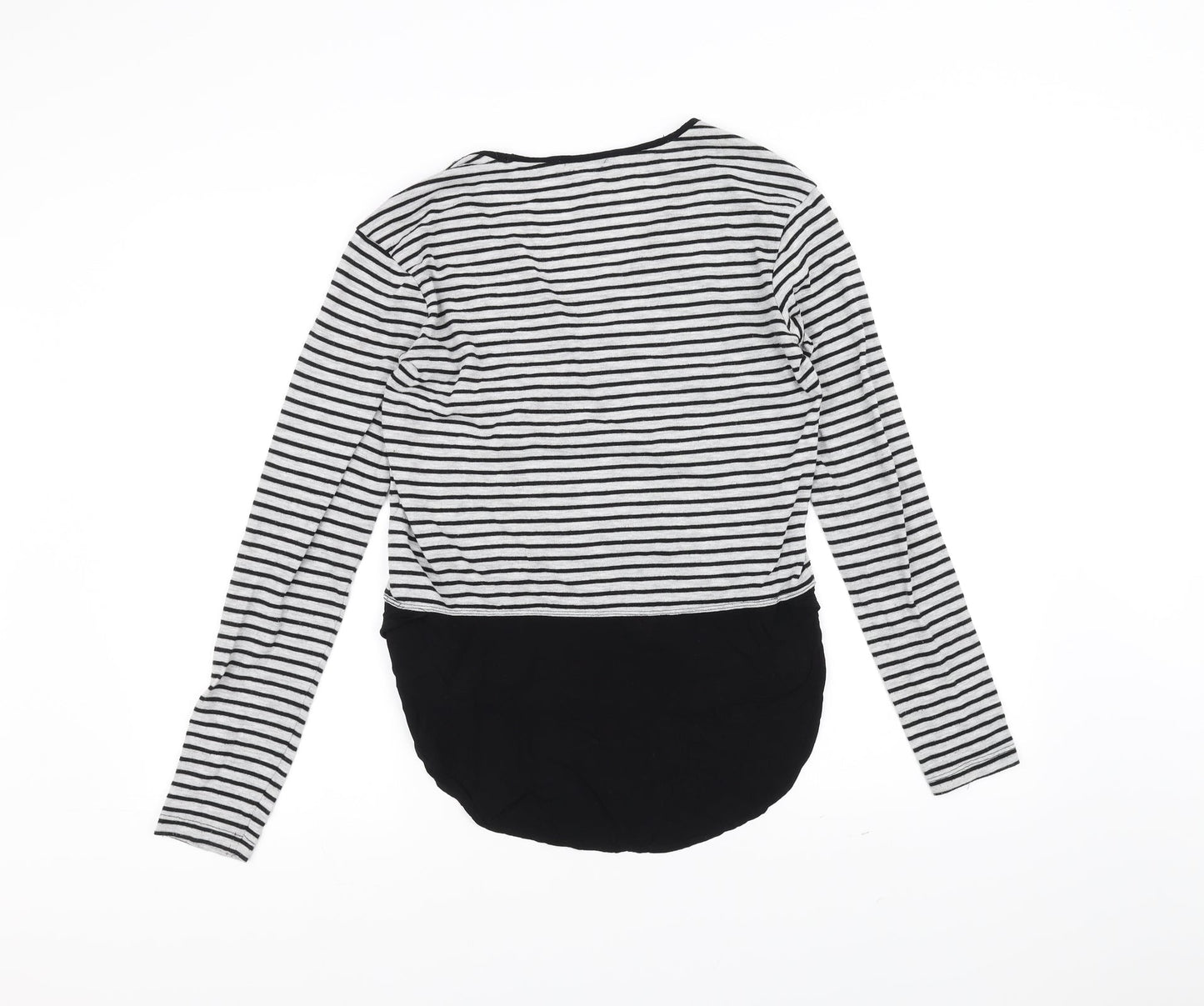 Zara Womens Black Striped  Basic T-Shirt Size S