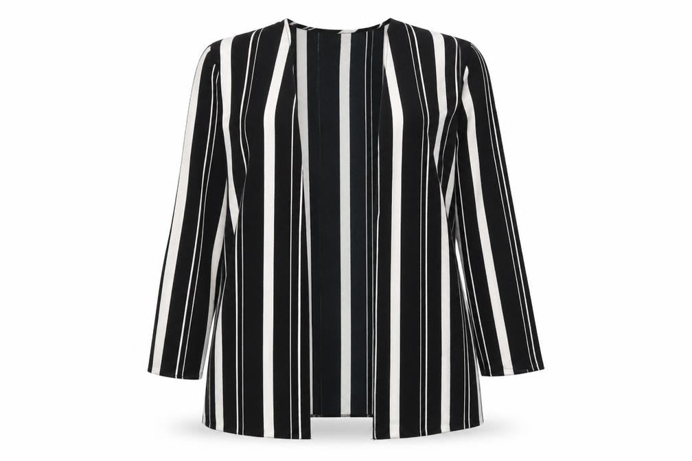 Evans Womens Black Striped  Jacket  Size 14