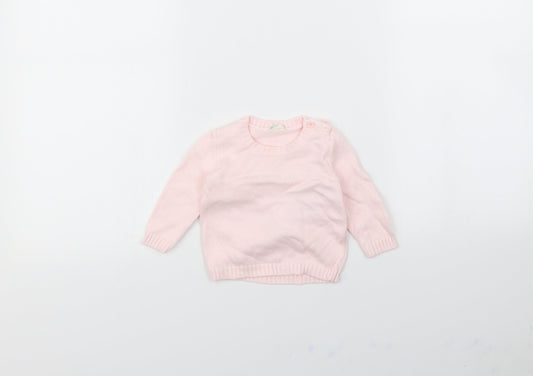 Benetton Baby Pink   Pullover Jumper Size 3-6 Months