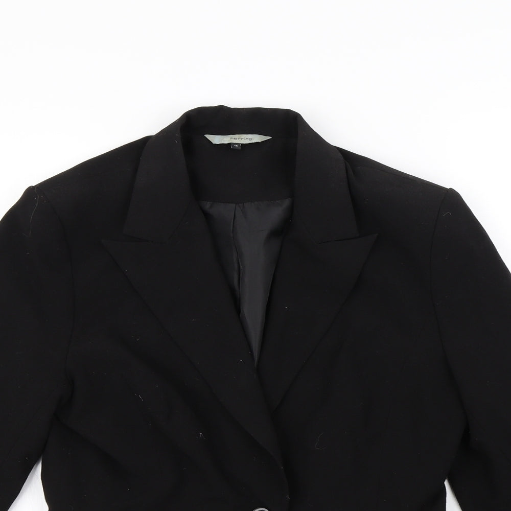 Red Herring Womens Black   Jacket Blazer Size 12  - Shoulder Pads