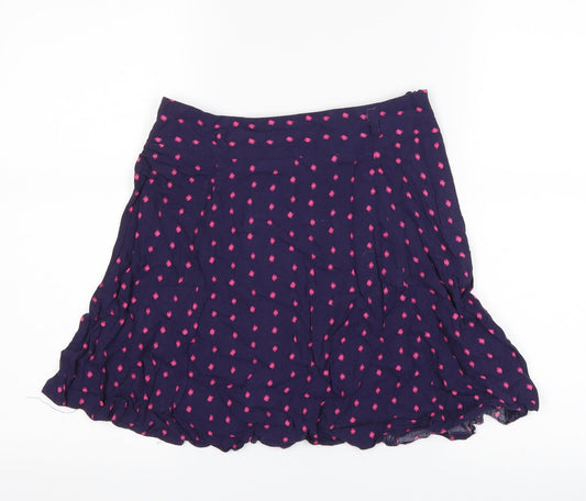 Papaya Womens Blue Polka Dot  A-Line Skirt Size 8