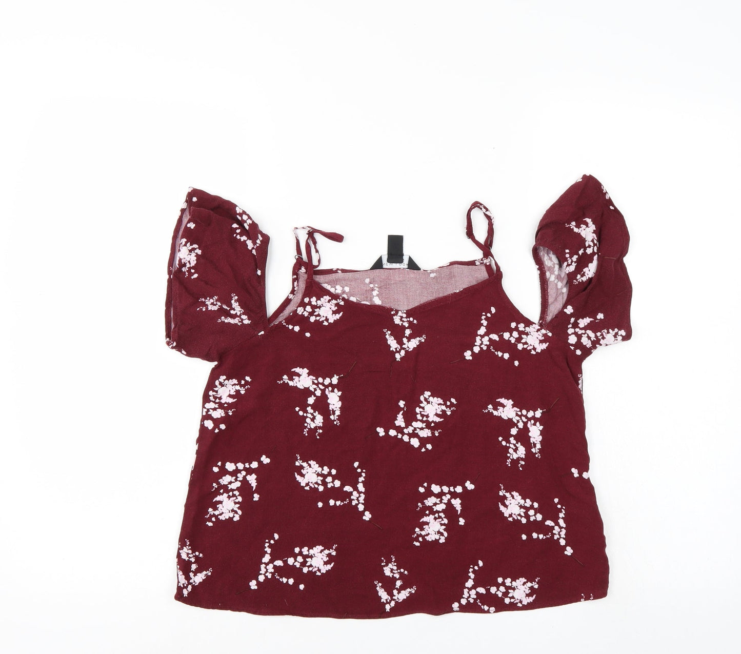 New Look Girls Red Floral  Basic Blouse Size 14 Years