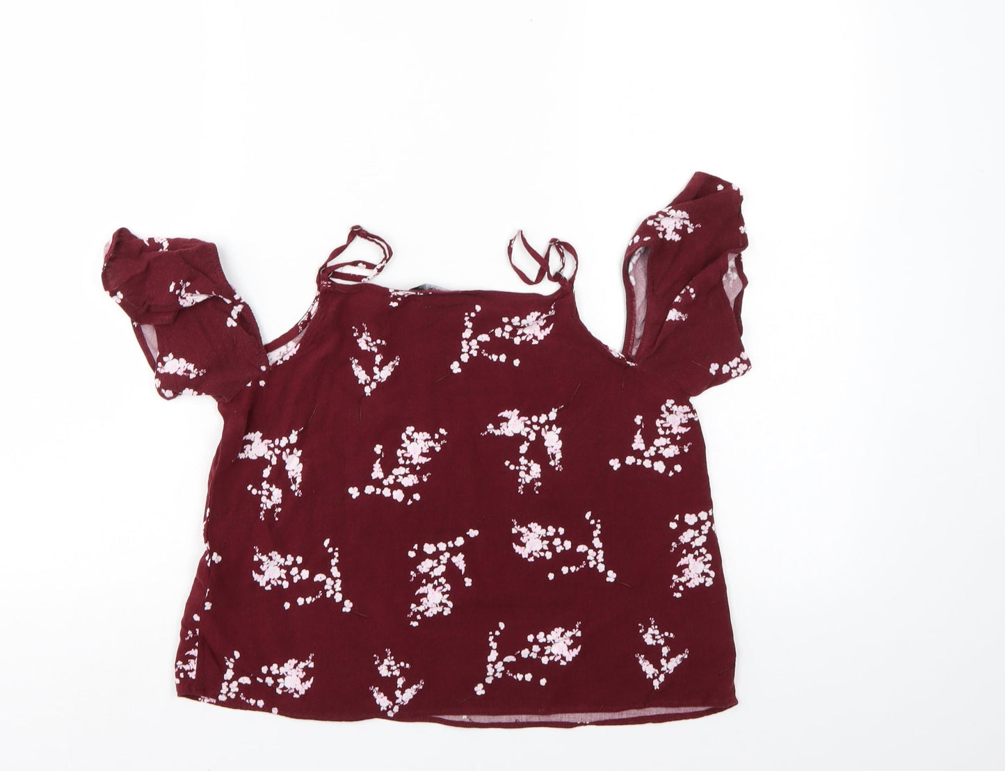 New Look Girls Red Floral  Basic Blouse Size 14 Years