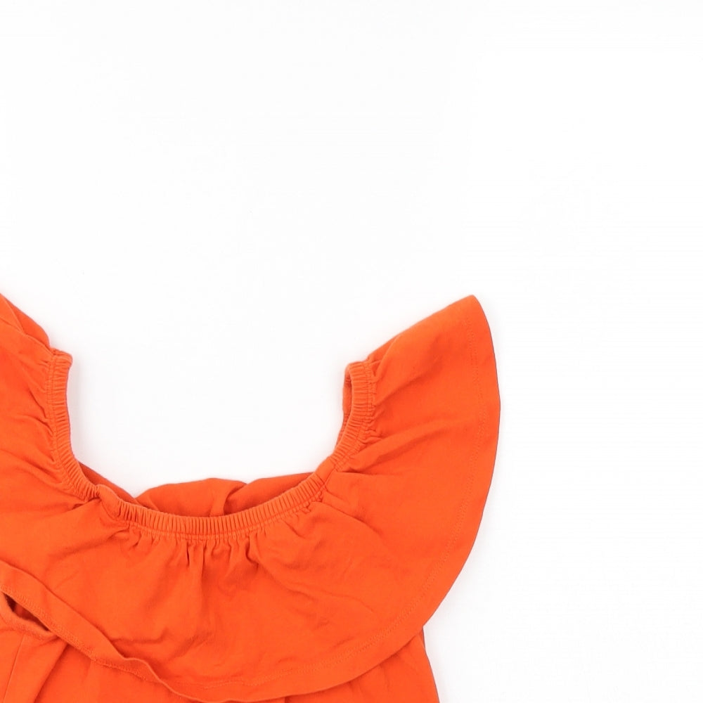 Miss E vie Girls Orange   Basic Blouse Size 11-12 Years