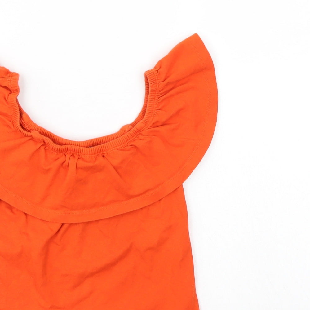 Miss E vie Girls Orange   Basic Blouse Size 11-12 Years