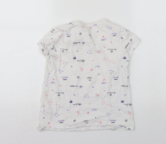 George Girls White   Kimono T-Shirt Size 9-10 Years