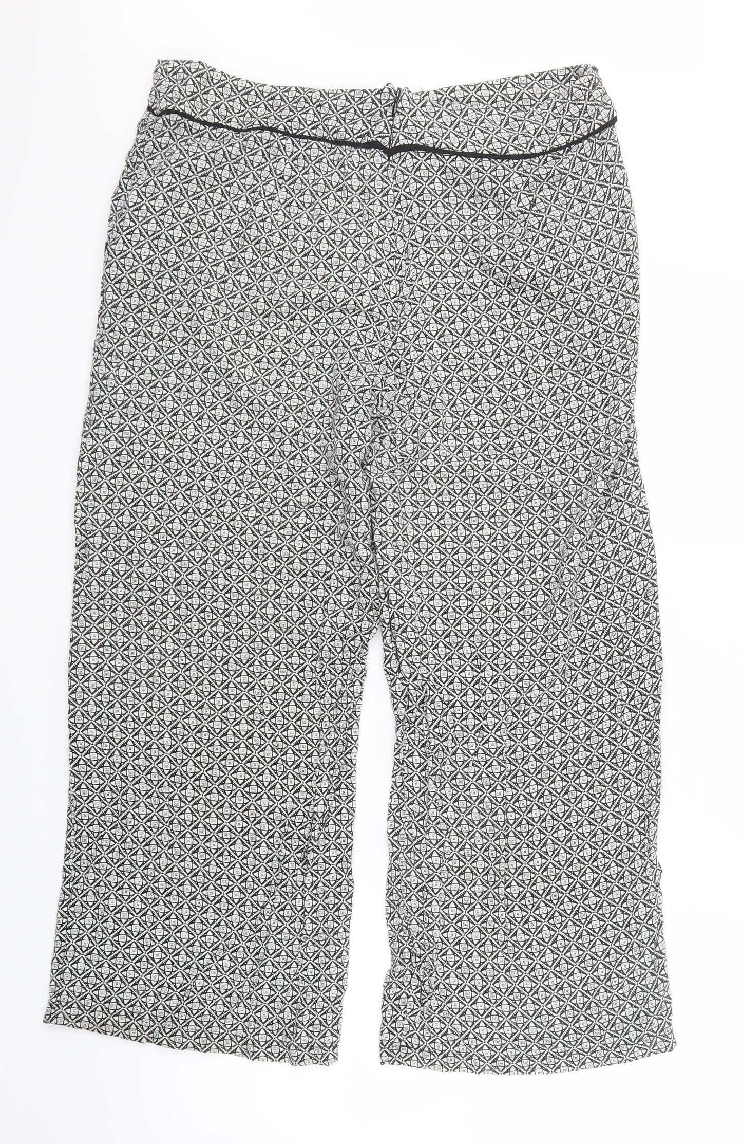 Dorothy Perkins Womens Black Geometric  Trousers  Size 16 L25 in