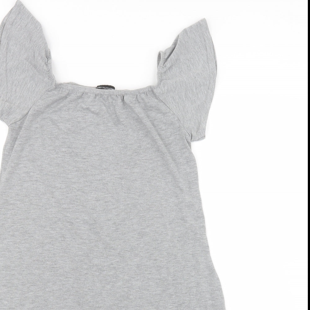 PRETTYLITTLETHING Womens Grey   T-Shirt Dress  Size 12